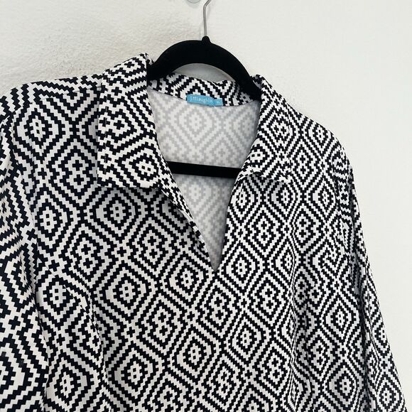 J. LcLAUGHLIN 3/4 Sleeve Catalina Cloth Geometric Aztec Dress XL Office School - Picture 5 of 8